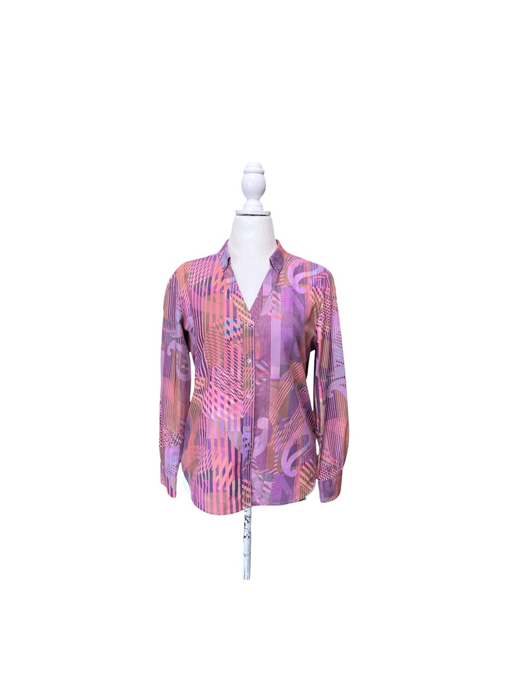 Robert Graham Pink & Purple Geometric Print Button-Down